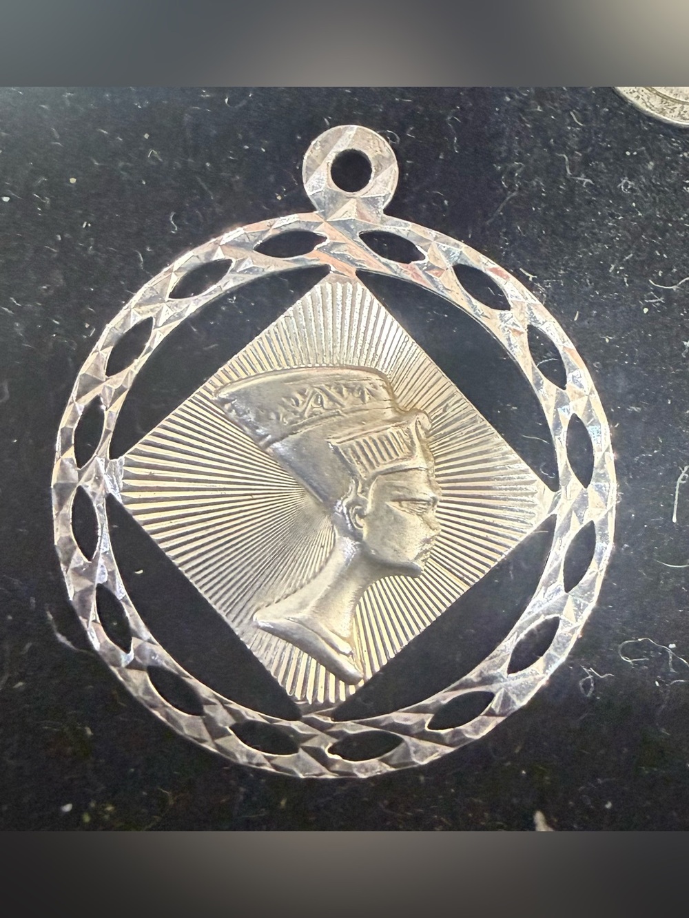 925 Sterling Silver Nefertiti Pendant Made In Italy